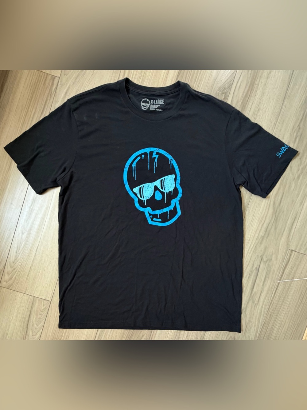 Swag Golf Co Blue Dripping Skull T-Shirt XL Poly/Cotton/Rayon